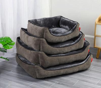 China Single Stocked Flannel Square Pet Nest Soft and Comfortable Deep Sleep Cat Bed Dog Bed Pet Supplies Wholesale for sale