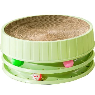 China Stocked Three Layers Wrinkled Paper Crusher Cat Turntable Cat Scratch Board Cat Nest Integrated Cat Toy From Cclaw for sale