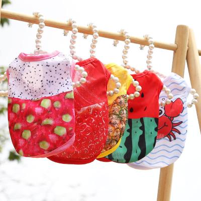 China Durable Watermelon Vest Crab Spring And Summer Mesh Breathable Dog Clothes Invest Cat Pet Supplies Comfortable Teddy for sale