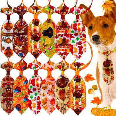 China Hot New Viable Hazelnut General Harvest Leaf Maple Turkey Thanksgiving Bow Tie Cat And Dog Decoration Pet Supplies for sale