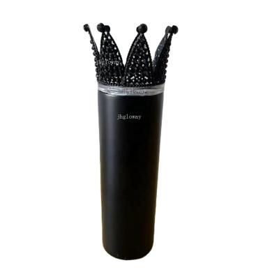 China Stocked Crown Toppers Rocker Decoration On Lid 12oz 20oz 30oz Black Sublimation Crowns For Rockers for sale