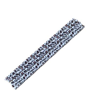 China Viable Wholesale Custom Drinking Reusable Hard Plastic Printed White Straw PP Cheetah Leopard Straws for sale