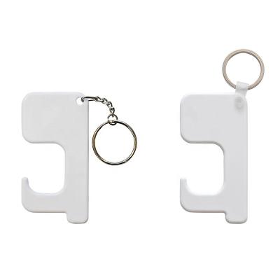 China Diy Non Sublimation Plastic Sublimation Touch Door Opener Empty Germ Free Key Chain for sale