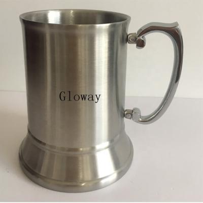 China 450ml Double Wall Stainless Steel Sustainable Beer Mug With Handle Coffee Mug Cocktail Flame Mug for sale