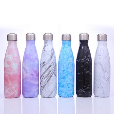 China Marble Color Stainless Steel Water Bottle 500ml Double Walled Vacuum Stocked Sustainable Cutomied Vacuum Insulated , Reusable for sale