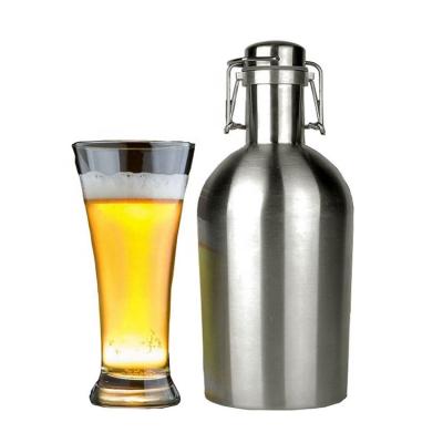 China Eco Friendly 64 Ounce Business Stainless Steel Beer Shaker Insulated Double Wall Vacuum With Swing Lid for sale