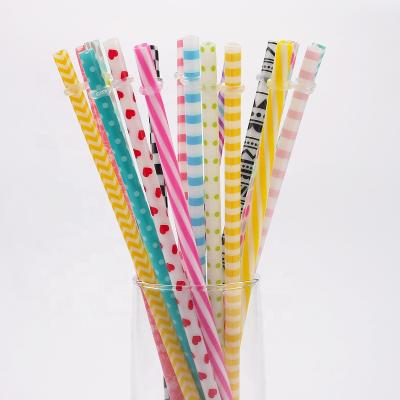 China Black Paw PP Sunflower Hard Tiger Viable Animal Printing Reusable Drinking Decorative Plastic Straws For Tumblers for sale