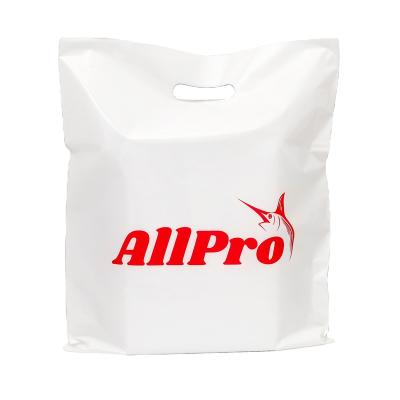 China Wholesale Custom Microwaveable Die Cut Plastic Shopping Bag For Packing Clothing With Your Own Logo for sale