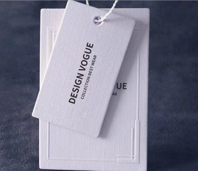 China Custom Recyled White Paper Clothes Garment Tags For Name Price Size Labels for sale