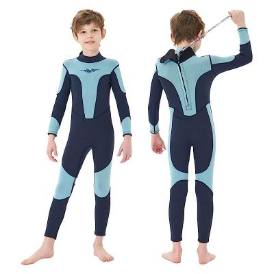 China Kid 3mm Wetsuit For Kids And Youth Back Zipper Wetsuit Navy Blue Neoprene Full Sleeve Long Back Zipper Wetsuits for sale