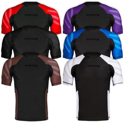 China Adult Mens Splice Sun UV Protection UPF 50+ Skins Rash Guard Short Sleeves for sale