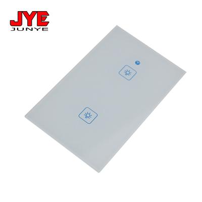 China Switch Panel Accessories Factory Customized 2.5 D Flat Pointed Switch Conner Glass Panel Wall Lighting Glass Control Panel for sale