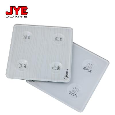 China Famous Brand Accessories Meeting Smart Switch Desktop Switch Panel Glass Panel With Grooving Buttons for sale