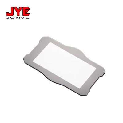 China Human Motion Tracking Unique Ultra Thin Black Silk Screen Camera Shape Glass Lens For CCTV for sale