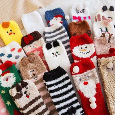 China PH-704 QUICK DRY Custom designer fleece winter coral meias logo warm fluffy comfortable fuzzy women socks loose socks for sale