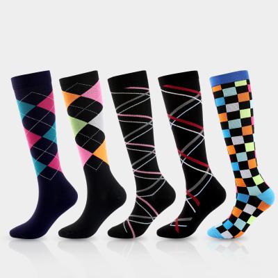 China OEM PH-203 Breathable Sports Compression Unisex Breathable Socks Print Custom Logo Cute Happy Anti Slip Compression Socks for sale