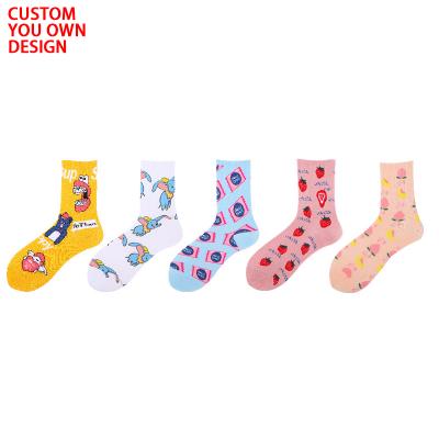 China New Style PH-016 Hot Sale QUICK DRY Fashion Funny Anime Cartoon Hip Hop Skateboard Stocking Popular Soft Cotton Couples Cartoon Socks for sale