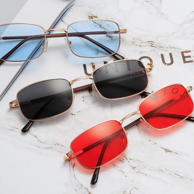 China Fashion Sunglasses Shape Metal Square Frame Sunglasses Trend Ocean Glass Street Photography Wholesale For Women Men for sale