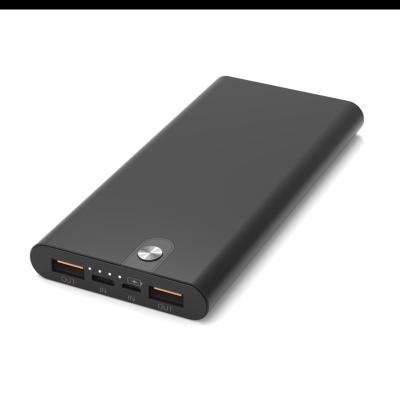 China 2 USB Port 22.5W Wholesale Price 10000mAh Capacity Mobile Phone Battery QC 3.0 Aluminum Alloy Power Bank With Type C Port for sale