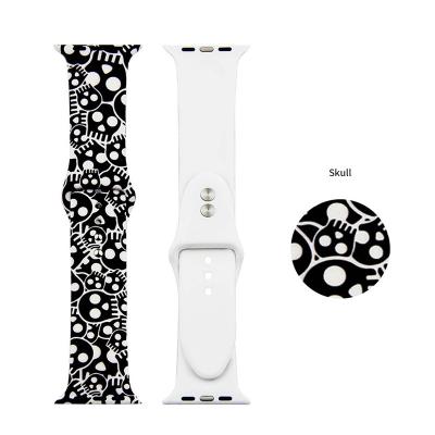 China 2020 Applicable Iwatch Strap Silicone Printed Apple Strap Smart Watch Strap for sale