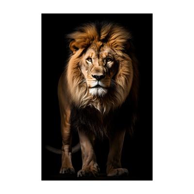 China Home Decoration .office Zoo Art Modern Wall Paintings Living Room Decorative Framed Lion Decor Calligraphy And Prints Black White Canvas Painting for sale