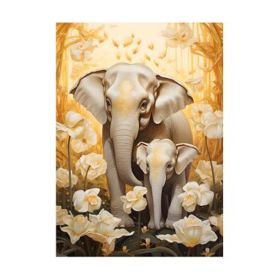 China Home Decoration .office Modern Animal Picture Wall Art Grey Elephant Painting Canvas Prints Contemporary Art for Living Room Bedroom Wall Decor for sale