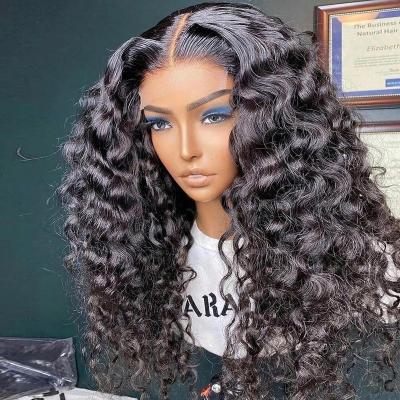 China Hot Selling Grade 12A Body Wave Hd Transparent Lace Frontal Ear To Aer Lace Frontal Wig Pre Pluck Water Wave Hair Wig for sale