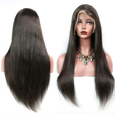 China Body Wave Virgin Brazilian Unprocessed Lead Hair Blue Straight Lace Wigs Long With Baby Hair Pre Plucked Hairline For Black Woman for sale