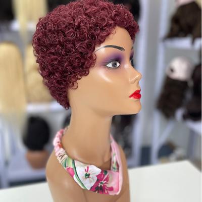 China Jerry Curl Wholesale Human Hair Short Bob Lace Front Wigs Pixie Cut Hair Wigs Natural Brazilian Remy Wig For Women for sale