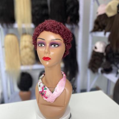 China Wholesale Jerry Curl Short Bob Lace Front Wigs Natural Brazilian Remy Human Hair Wigs For Women Pixie Cut Lace Part Wig for sale