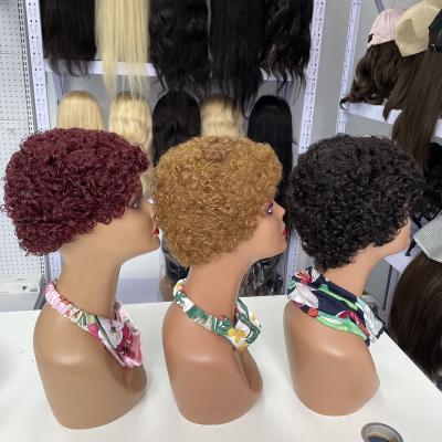 China Jerry Curl Wholesale Short Lead Lace Front Wigs Pixie Cut Short Cut Wig Hair Videos Pixie Lead for sale