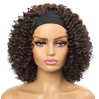 China Hot Selling Synthetic Curly Headband Wigs Short Curly Wigs For Black Women for sale