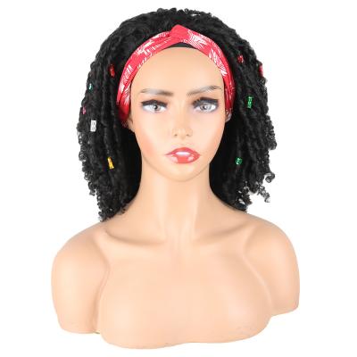 China Hot Sale Straight Hairband Wigs Synthetic Braided Wig For Black Woman for sale