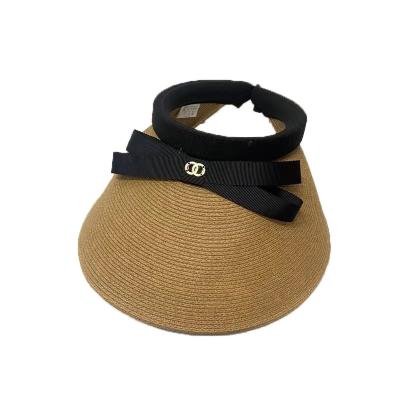 China Wholesale High Quality Custom Designer Checked Brand Summer Plain Hand Made Casual Shade Blank Top Beach Straw Hat for sale