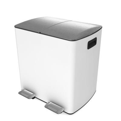 China High Standard H-40A Stainless Steel Sustainable Home Garbage Bin Modern And Pedal Foot Rubbish Bin for sale