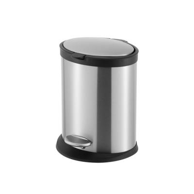 China Durable Favorable Price A Series 3-30L Stainless Steel Trash Can Soft-end Oval Trash Can Recycle And Contacts for sale