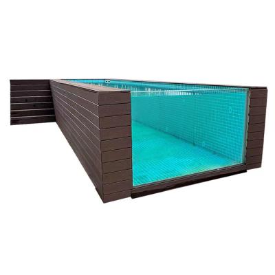 China Pools Swimming Outdoor Metal Frame Fiberglass In-Ground Pool with Acrylic Material for sale