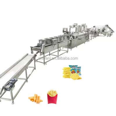 Cina Industrial Stainless Steel 304 Small Scale Frozen French Fries Making Machine Potato Chips Production Line in vendita