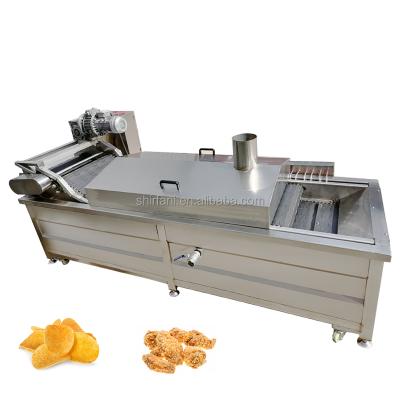 China Small continuous fryer hamburger cake chicken meat ball frying machine for sale