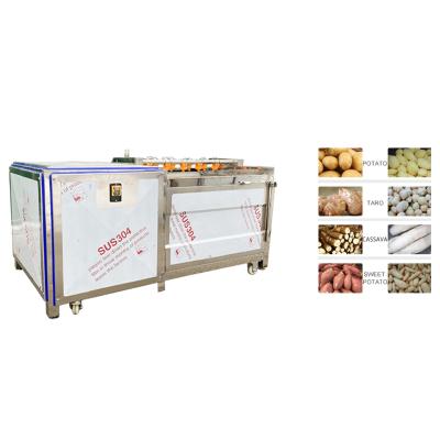 China Efficient washing and peeling potato machine vegetable roller washing machine potato washer peeler for sale