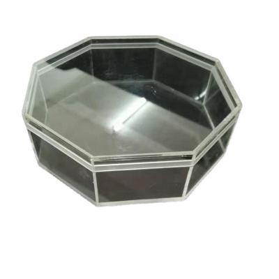 China Customizable Transparent Europe Octagon Acrylic Storage Display Box With Lid for sale