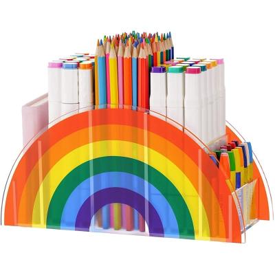 China Europe rainbow is creative and cute, Japanese style, multi-functional pen holder for children's stationery, acrylic storage box, vase for sale