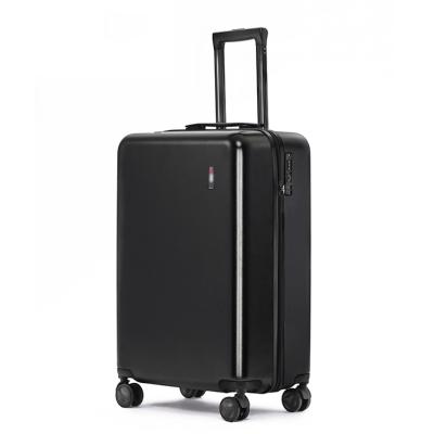 China Explosion-proof Shell Trolley Luggage Dark Gray Travel Luggage Bags ABS Hard PC Carryon Double Zipper Suitcase Bag Adults 24 Inch for sale