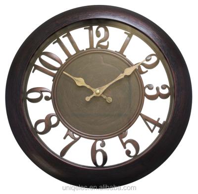 China New Design Antique Clock Home Decorative Style Vintage Round Plastic Wall Clock for sale