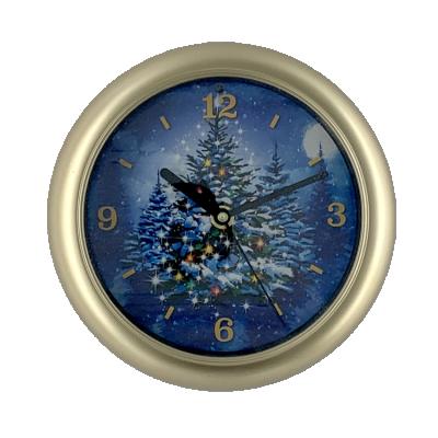 China Wholesale Popular Cheap Music Christmas Hot Sale 8 Inch Present Plastic Tree Decorative Wall Clock Antique Style for sale