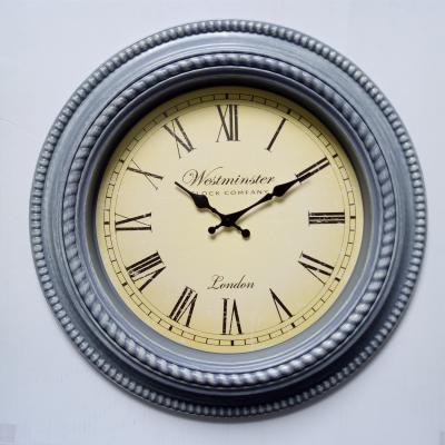 China Antique Style Round 20 Inch Large Retro Plastic Vintage Antique Wall Clock for sale