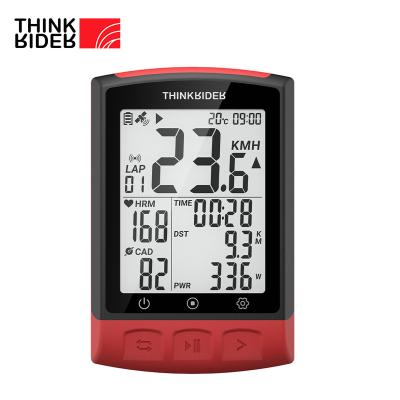 China PC+ABS+TPU ThinkRider Computer Wireless Tachometer Bicycle GPS Computer Bike Cycling Speed ​​Computer for sale