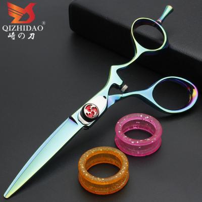 China Beau Flame Screw Rainbow Hairdressing Scissors Special Cutting Scissors Salon Right Handed Liner for sale