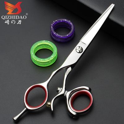 China Professional Straight Hair Scissors Stainless Steel Japanese Barber Left-Handed Scissors Rotary Handle for sale