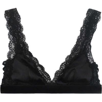 China Women's Silk Mesh Bra Ladies Fancy hot mulberry lace breathable QUICK DRY sexy big style for sale